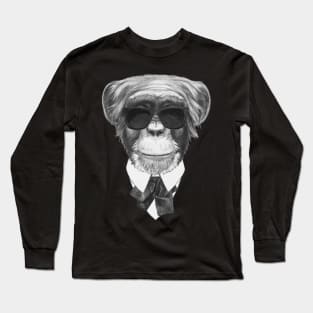 Monkey In Black Long Sleeve T-Shirt